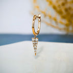 0.25 TCW Round Moissanite Diamond Drop Hoop Earrings