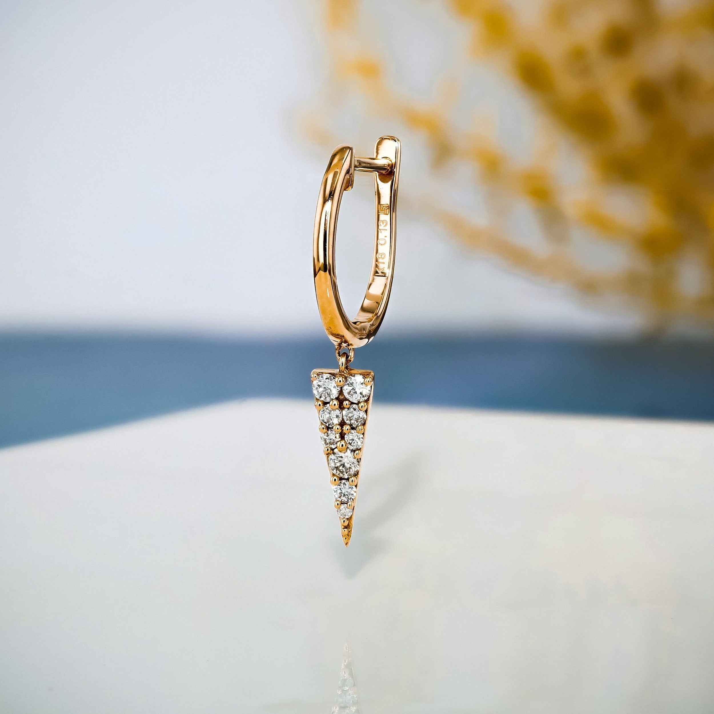 0.25 TCW Round Moissanite Diamond Drop Hoop Earrings