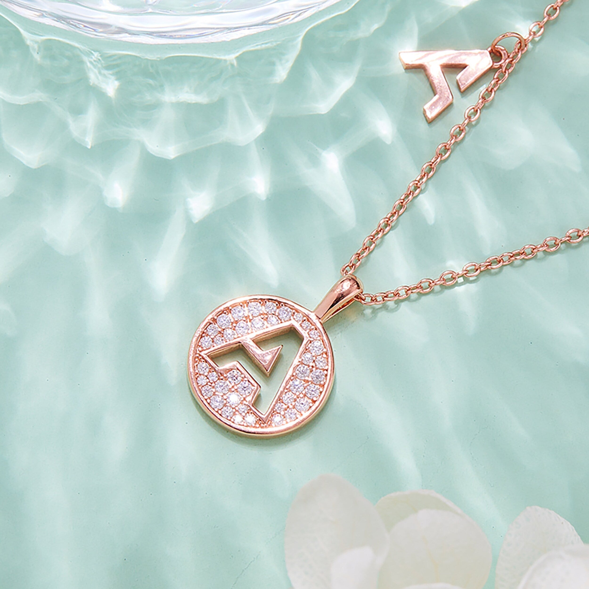 Customized "A" Letter Moissanite Diamond Necklace