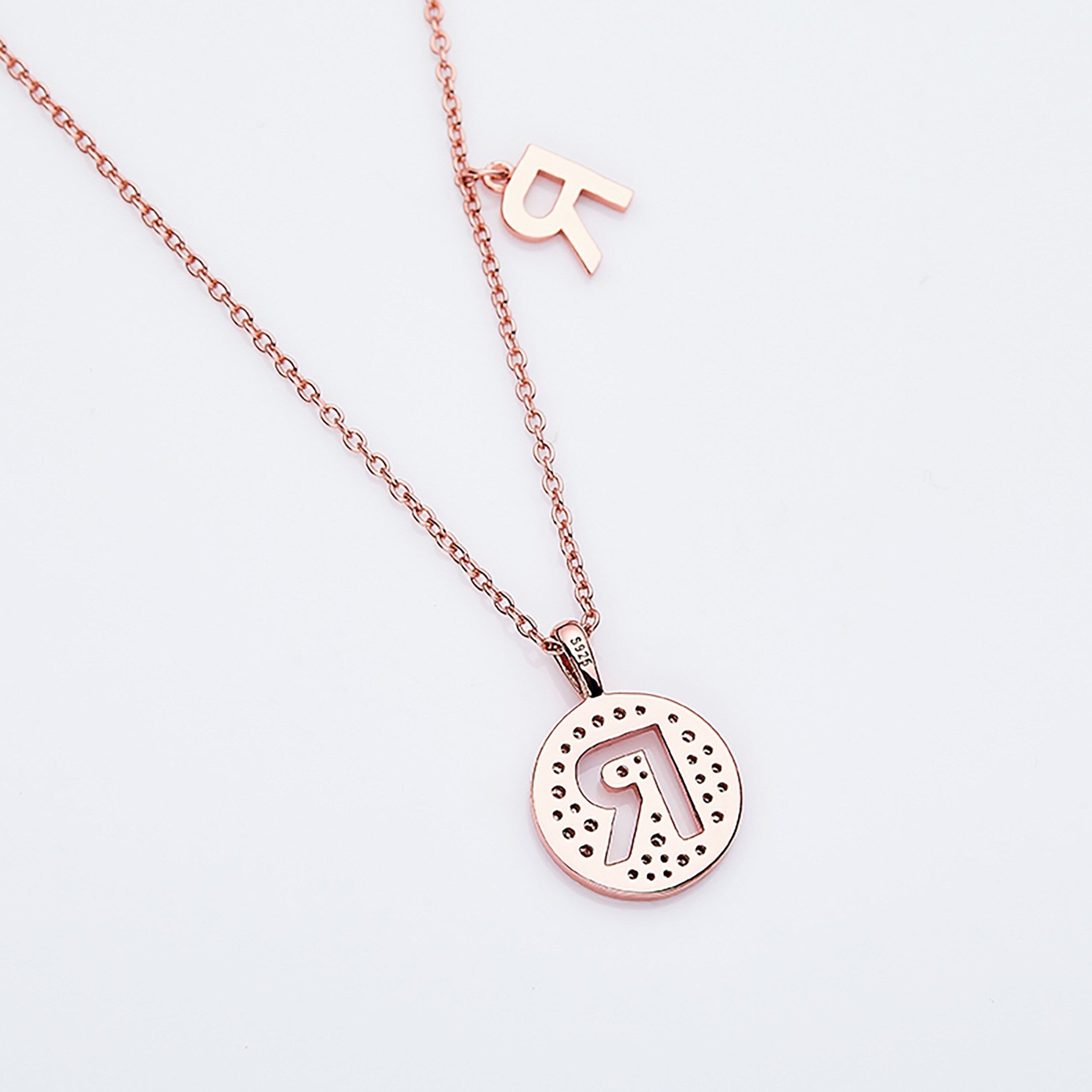 Customized "R" Letter Moissanite Diamond Necklace