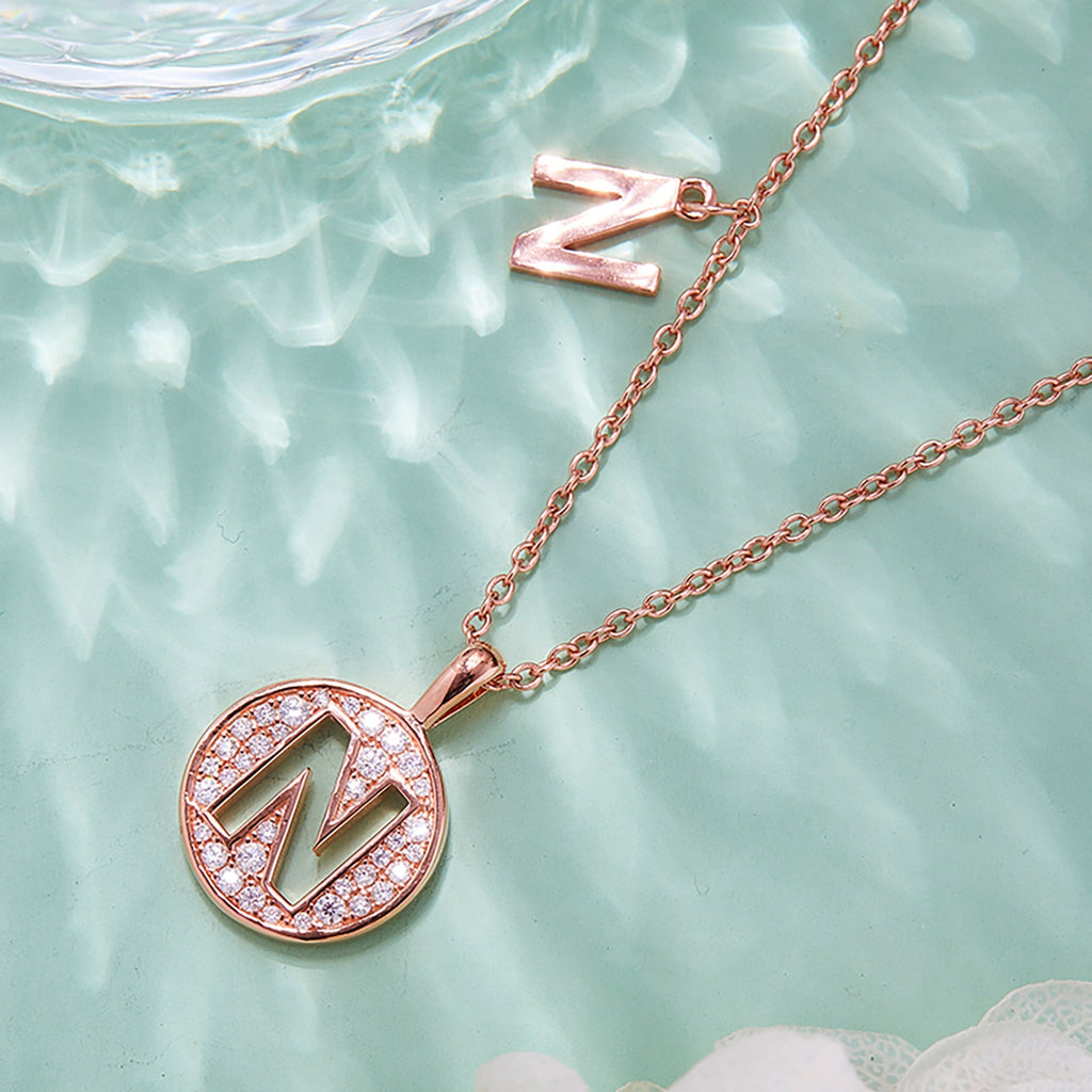 Customized "N" Letter Moissanite Diamond Necklace