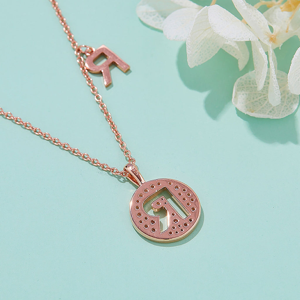 Customized "R" Letter Moissanite Diamond Necklace