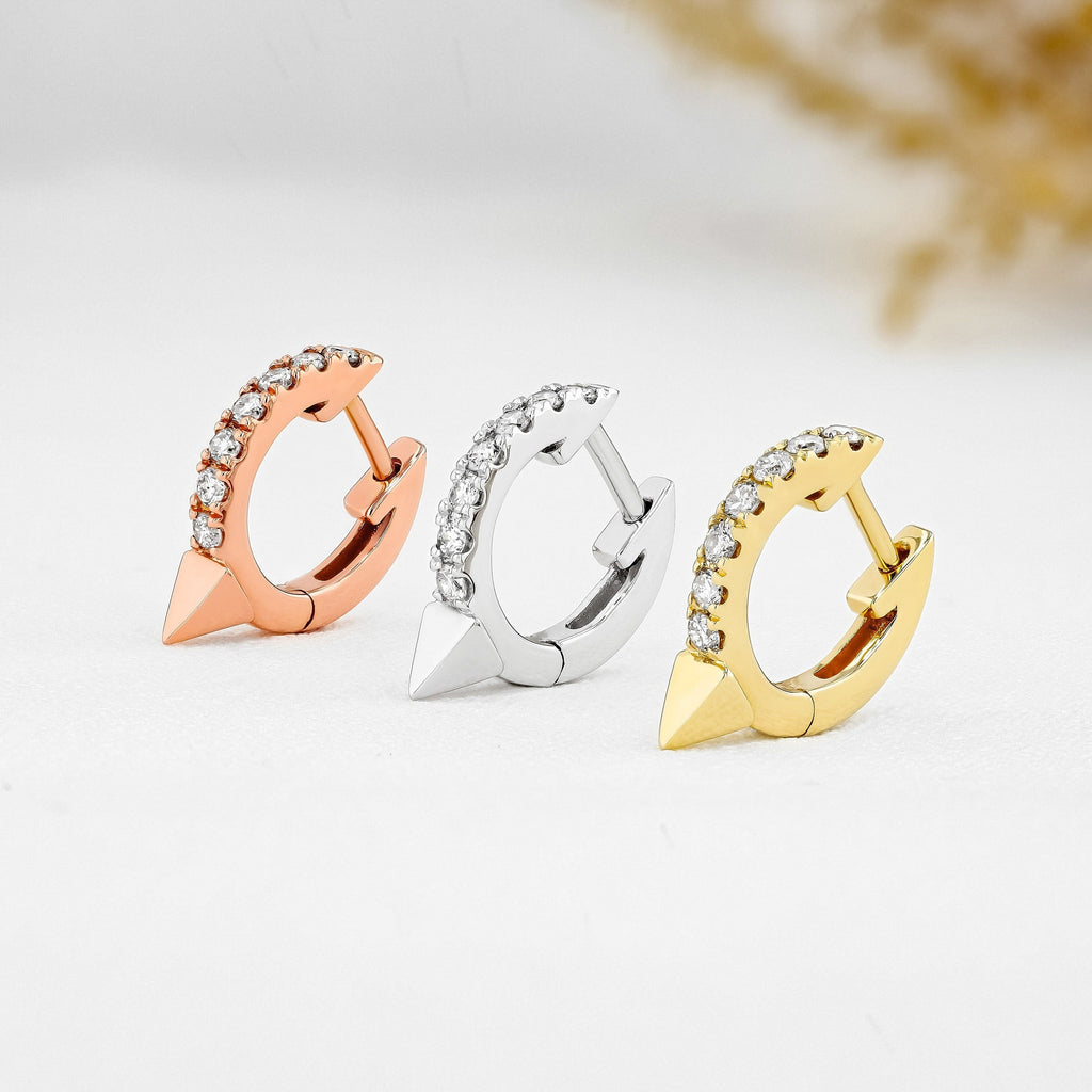0.26 TCW Round Moissanite Diamond Huggie Hoop Earrings