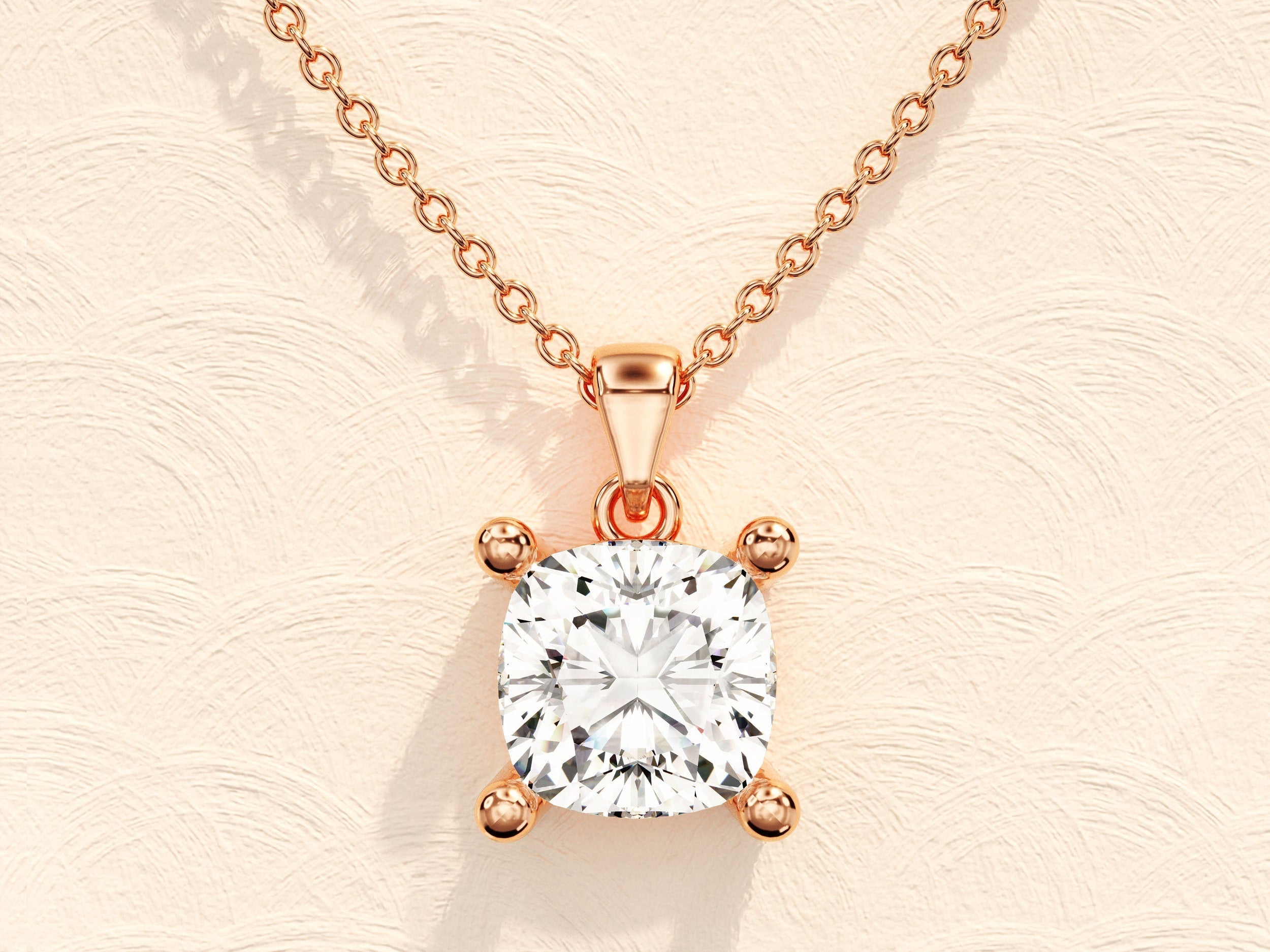 1.0 CT Cushion Moissanite Diamond Solitaire Necklace