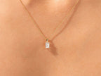 1.0 CT Emerald Moissanite Diamond Solitaire Necklace