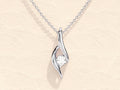 0.10 TCW Round Moissanite Diamond Soloitaire Necklace