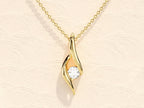 0.10 TCW Round Moissanite Diamond Soloitaire Necklace