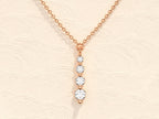 0.11 TCW Round Moissanite Diamond Drop Pendant Necklace