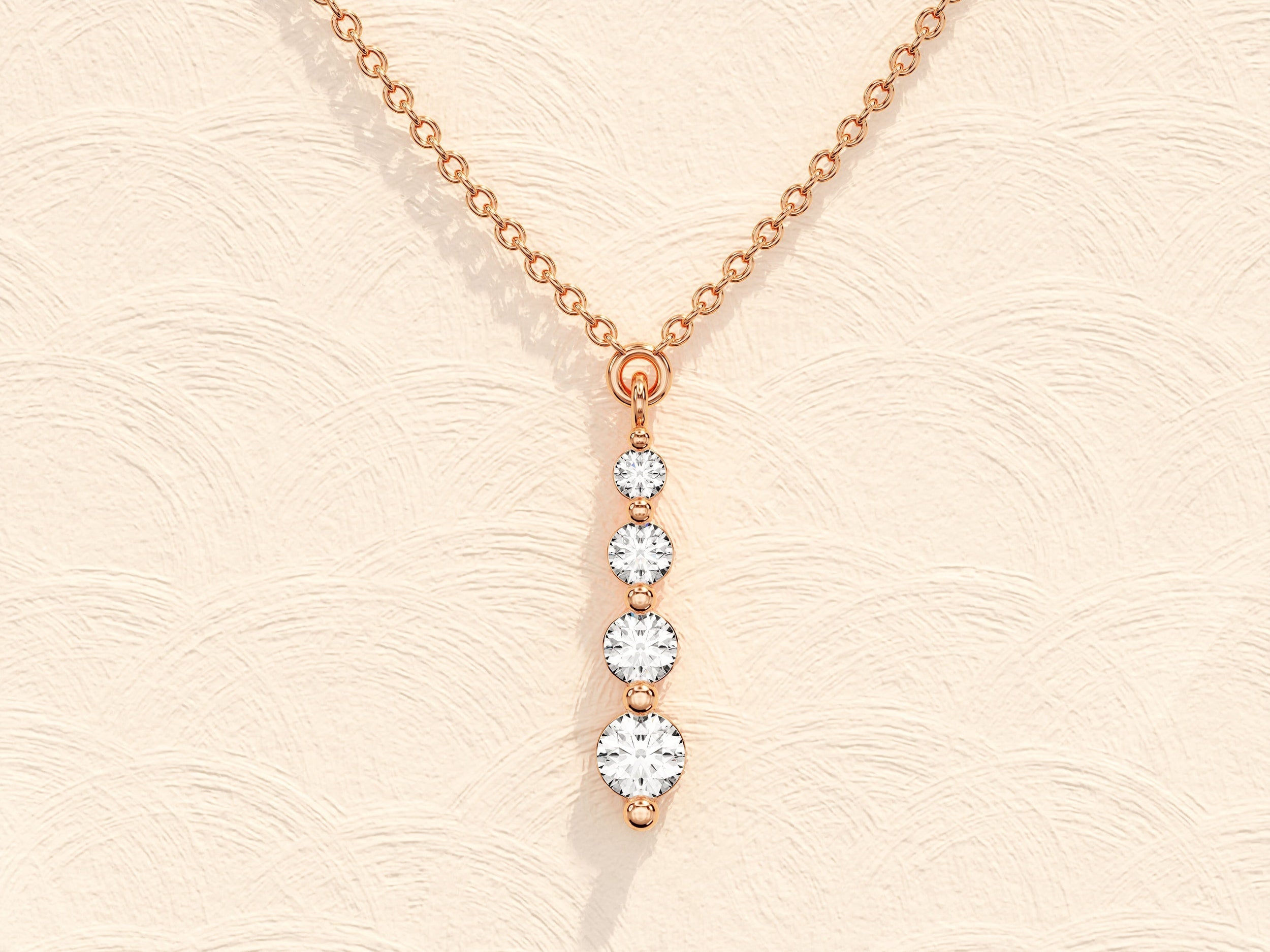 0.11 TCW Round Moissanite Diamond Drop Pendant Necklace