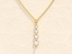 0.11 TCW Round Moissanite Diamond Drop Pendant Necklace