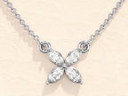 0.40 TCW Marquise Moissanite Diamond Clover Pendent Necklace