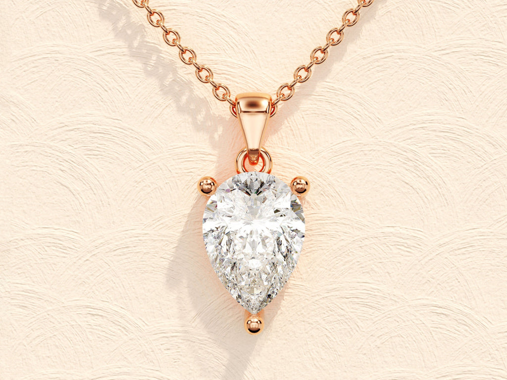 1.0 CT Pear Moissanite Diamond Solitaire Necklace