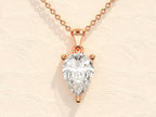 1.0 CT Pear Moissanite Diamond Solitaire Necklace
