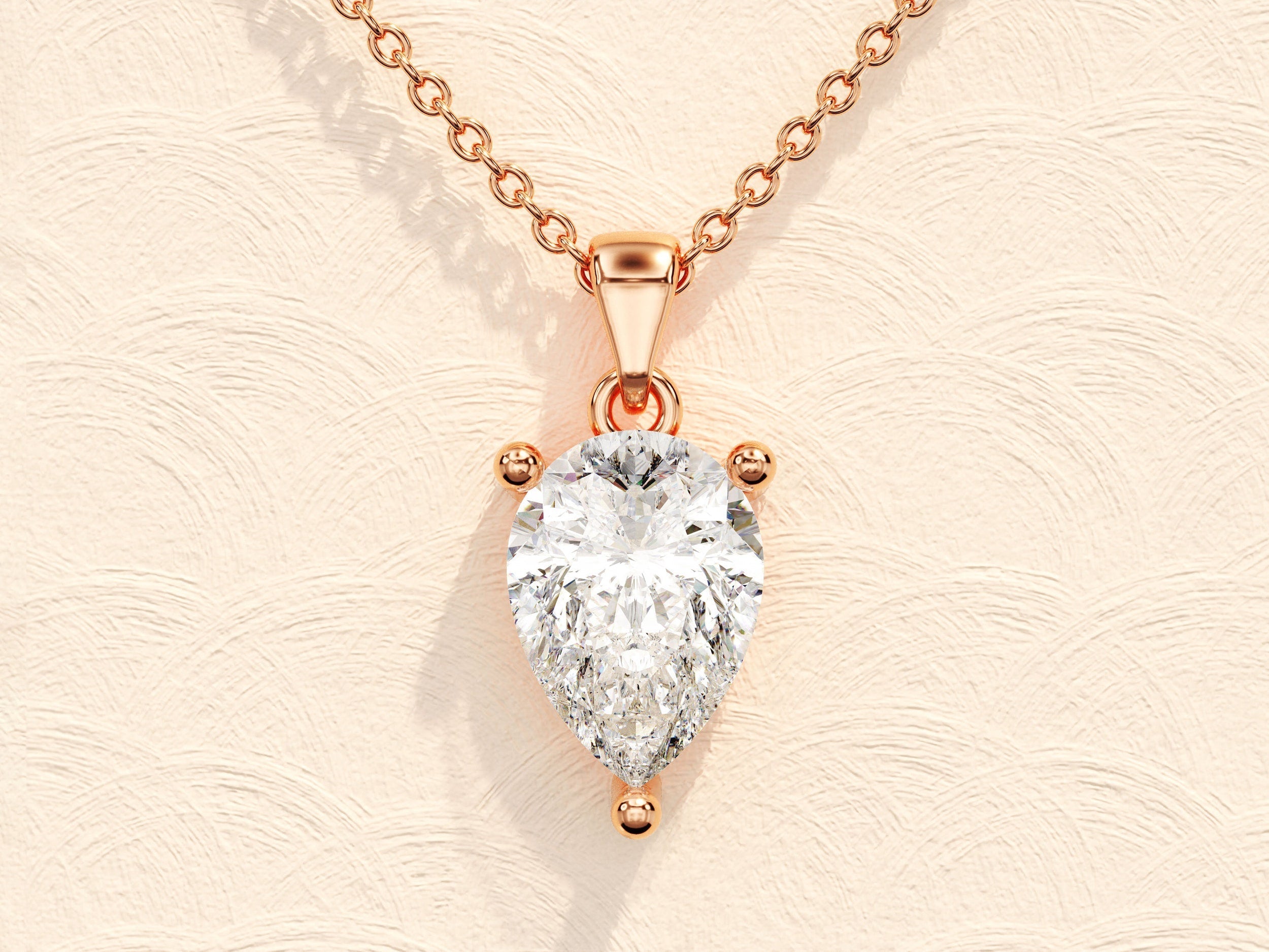 1.0 CT Pear Moissanite Diamond Solitaire Necklace