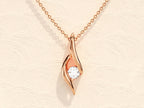 0.10 TCW Round Moissanite Diamond Soloitaire Necklace