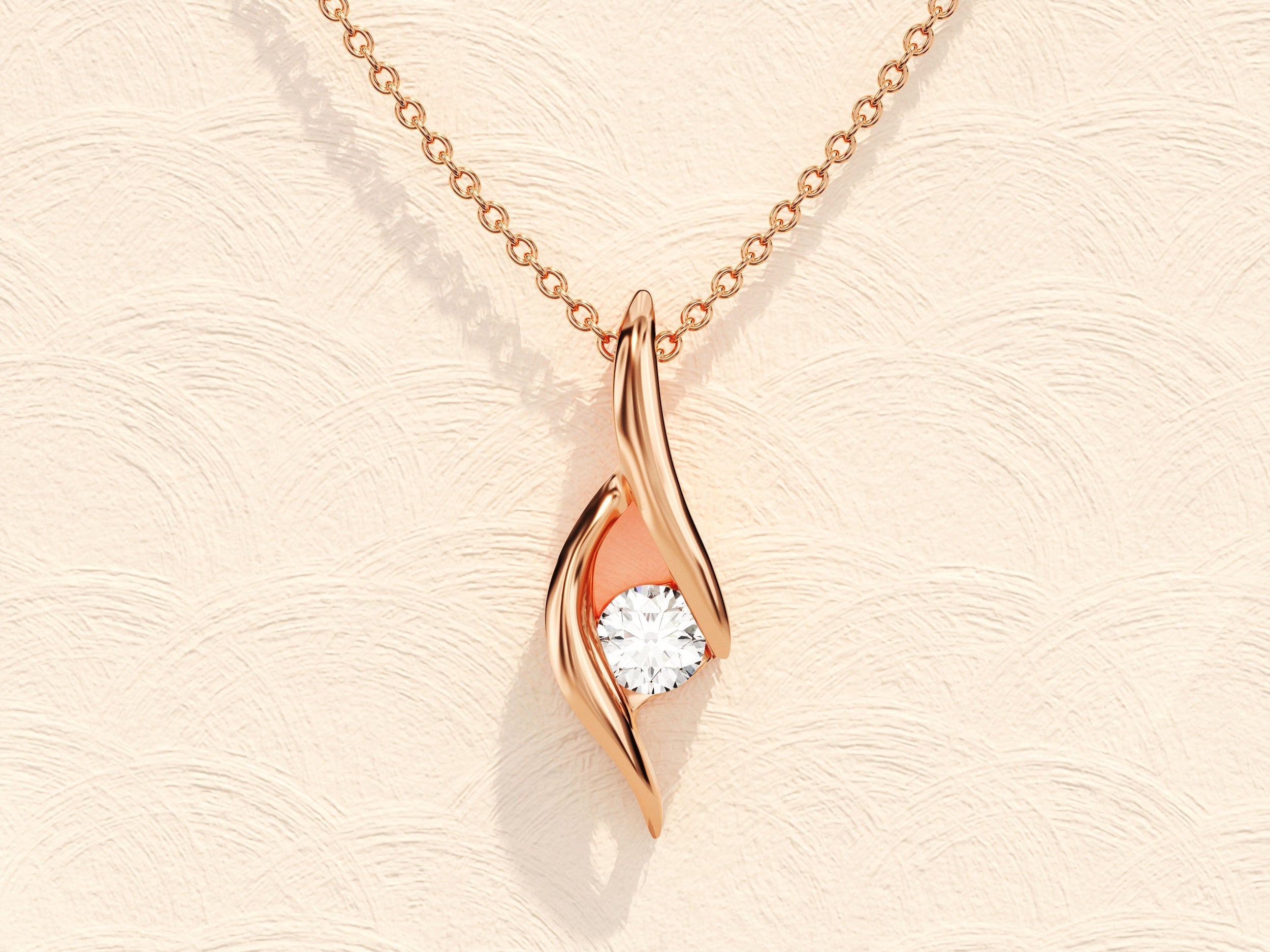 0.10 TCW Round Moissanite Diamond Soloitaire Necklace