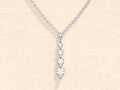0.11 TCW Round Moissanite Diamond Drop Pendant Necklace
