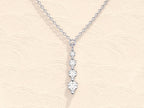0.11 TCW Round Moissanite Diamond Drop Pendant Necklace