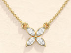 0.40 TCW Marquise Moissanite Diamond Clover Pendent Necklace