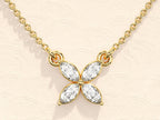 0.40 TCW Marquise Moissanite Diamond Clover Necklace