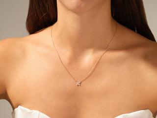 Marquise moissanite diamond clover necklace