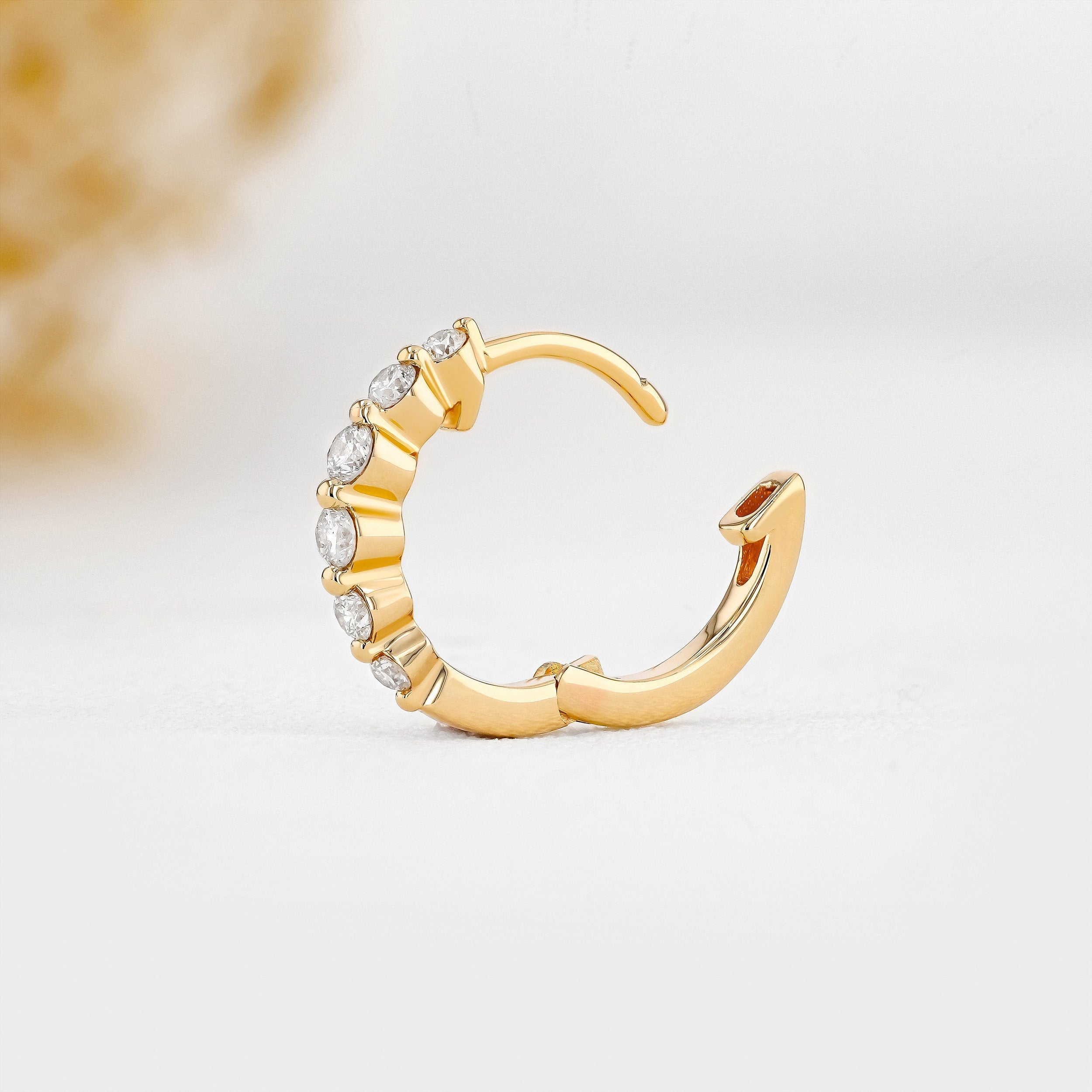 0.25 TCW-0.34 TCW Round Moissanite Diamond Hoop Earrings