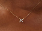 0.24 TCW Round Moissanite Diamond Clover Necklace