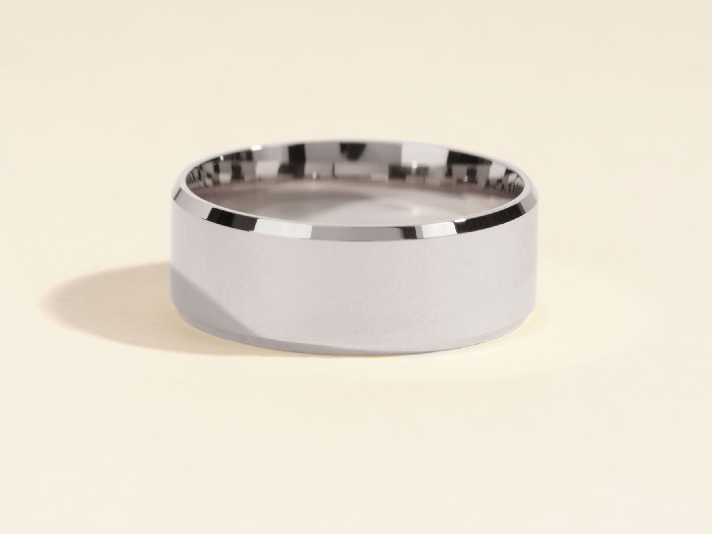 brushed finish and beveled edges Man's Wedding Band