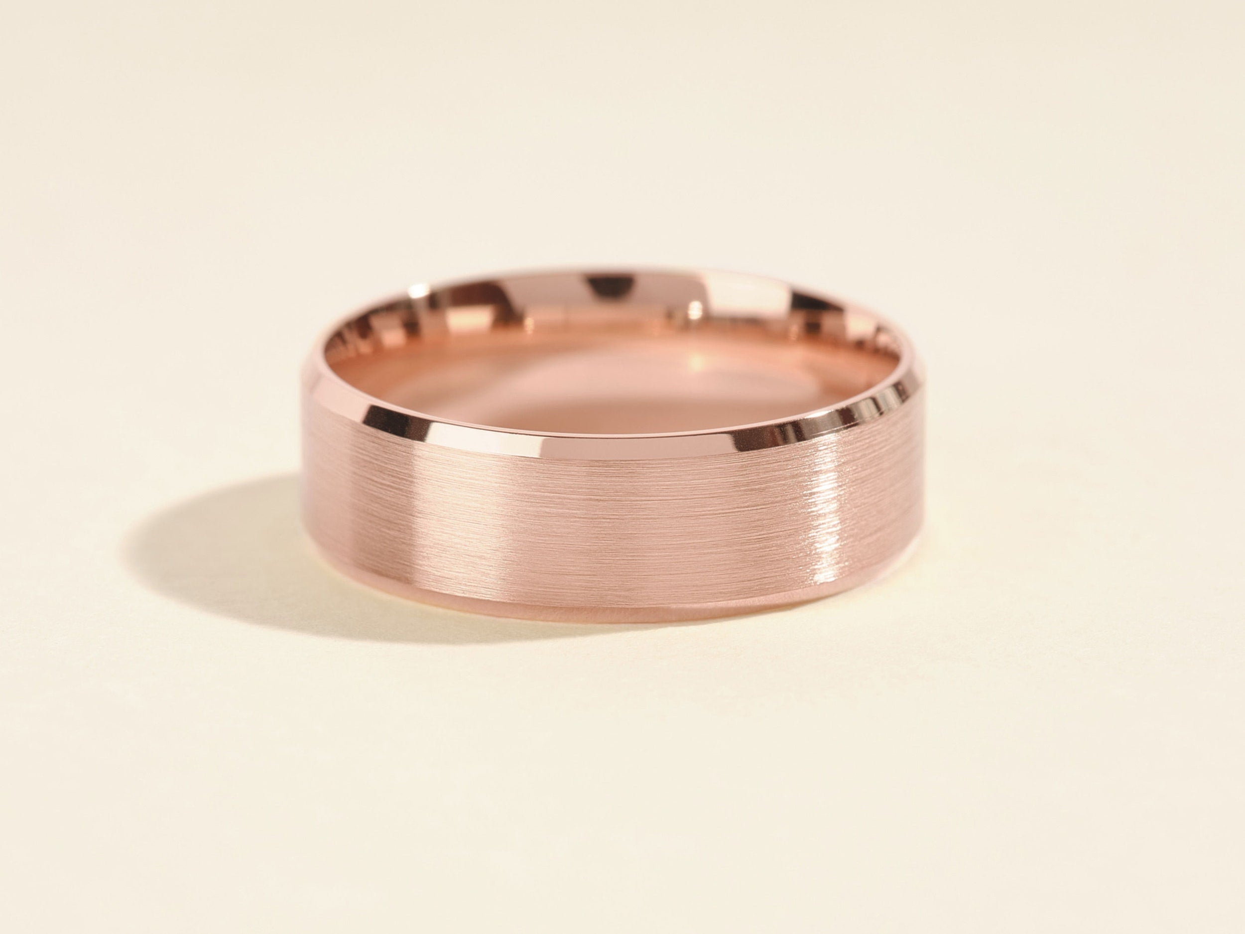 Matte Plain Beveled  Man's Wedding Band