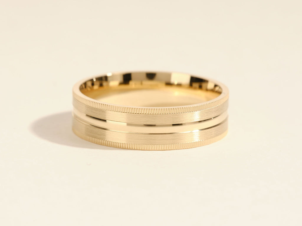 Milgrain Edge Plain man's wedding band