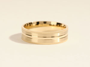 Milgrain Edge Plain man's wedding band