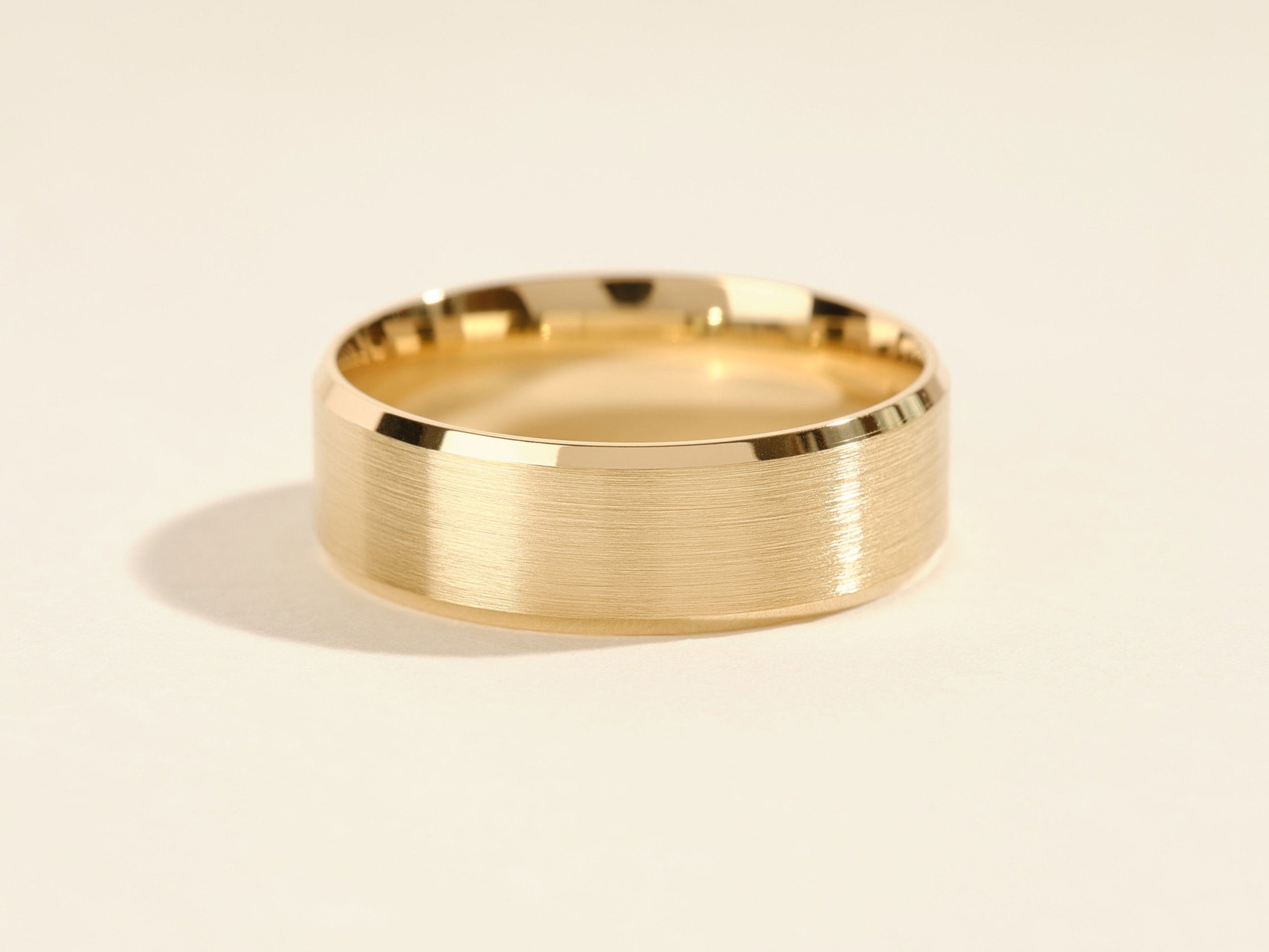 Matte Plain Beveled  Man's Wedding Band