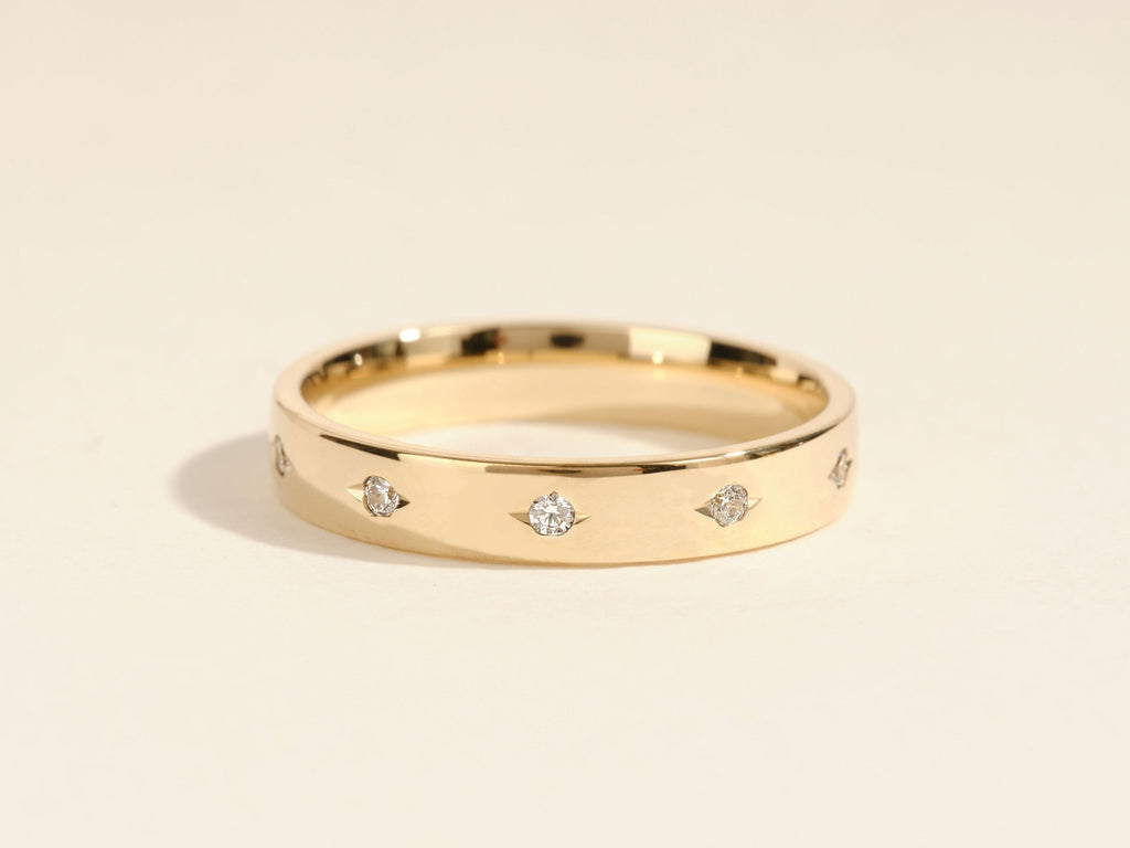 0.25 TCW Flush Set Style Diamond Wedding Band for Men
