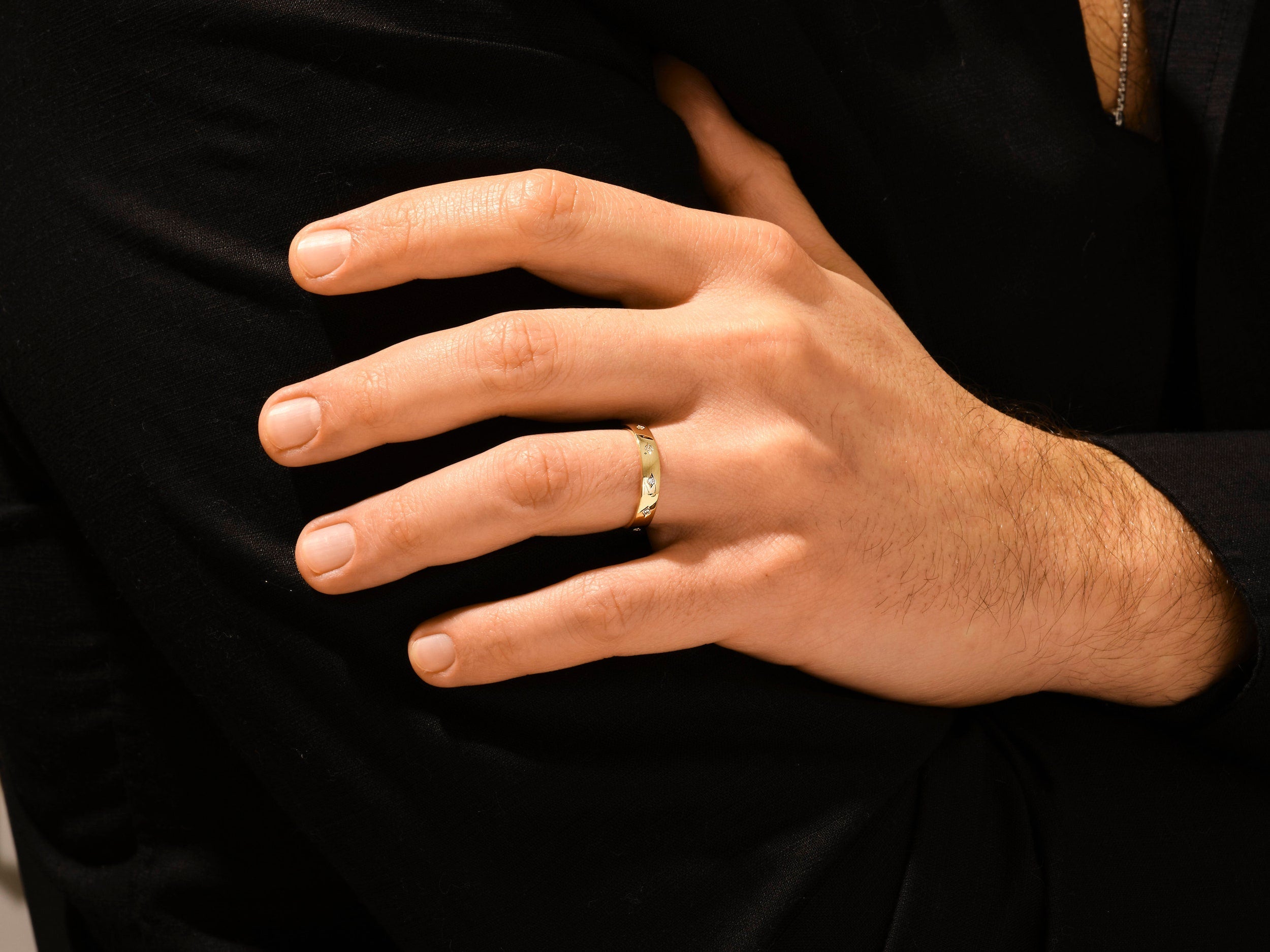 0.25 TCW Flush Set Style Diamond Wedding Band for Men