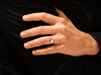Milgrain and Beveled Edge Solid Gold Men's Wedding Band