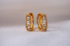 0.81 TCW Round & Baguette Moissanite Diamond Hoop Earrings