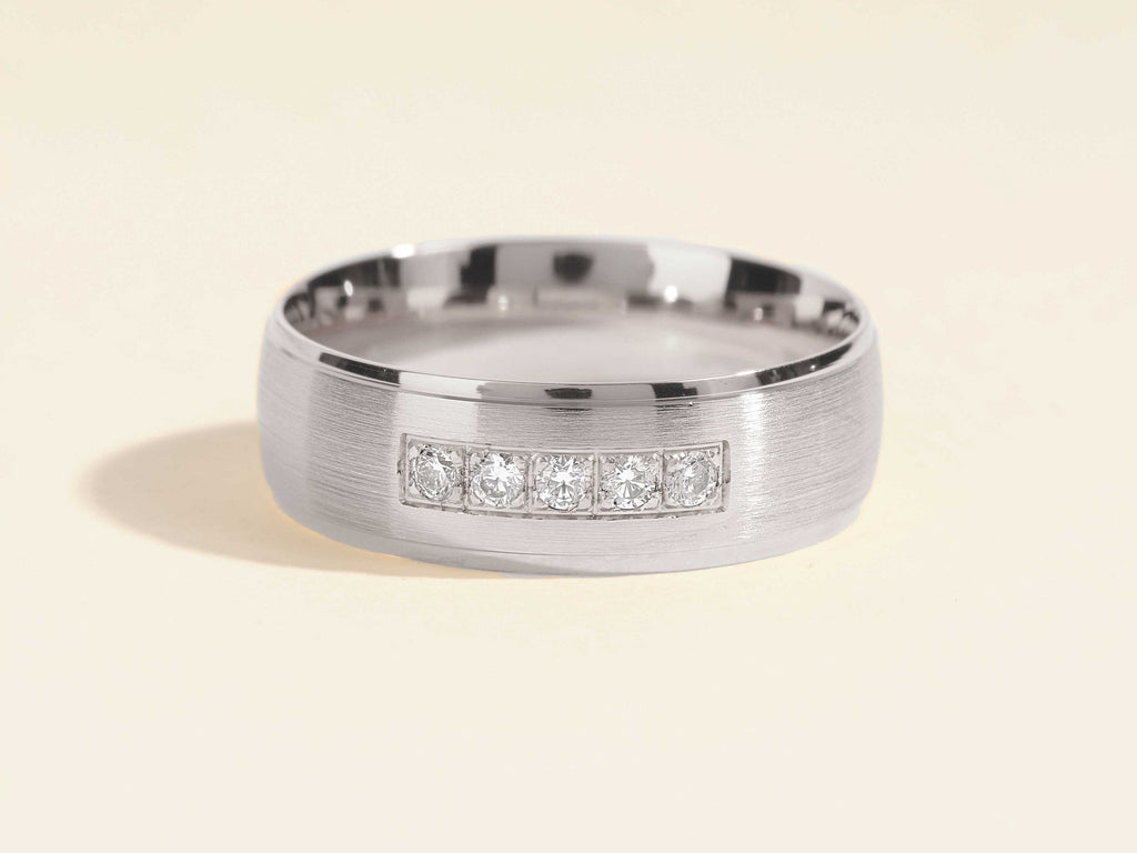 0.15 TCW Men's Five Stone Diamond Wedding Band
