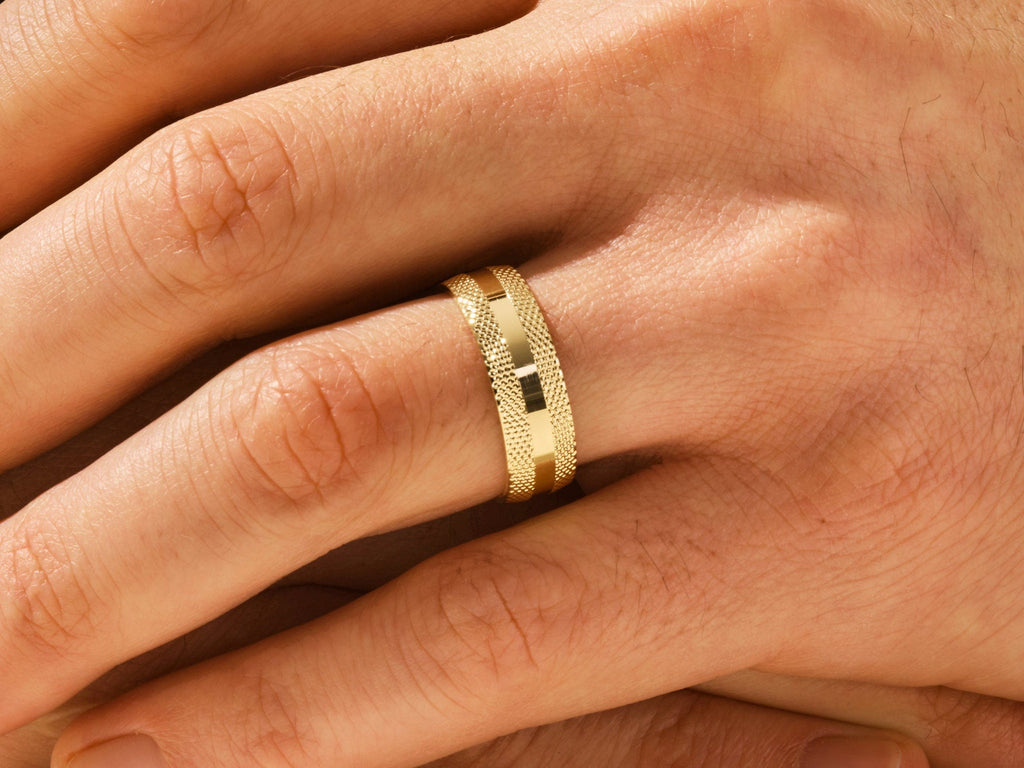 Men's Wedding Band with Accented