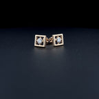 0.40 TCW Round Moissanite Diamond Bezel Stud Earrings