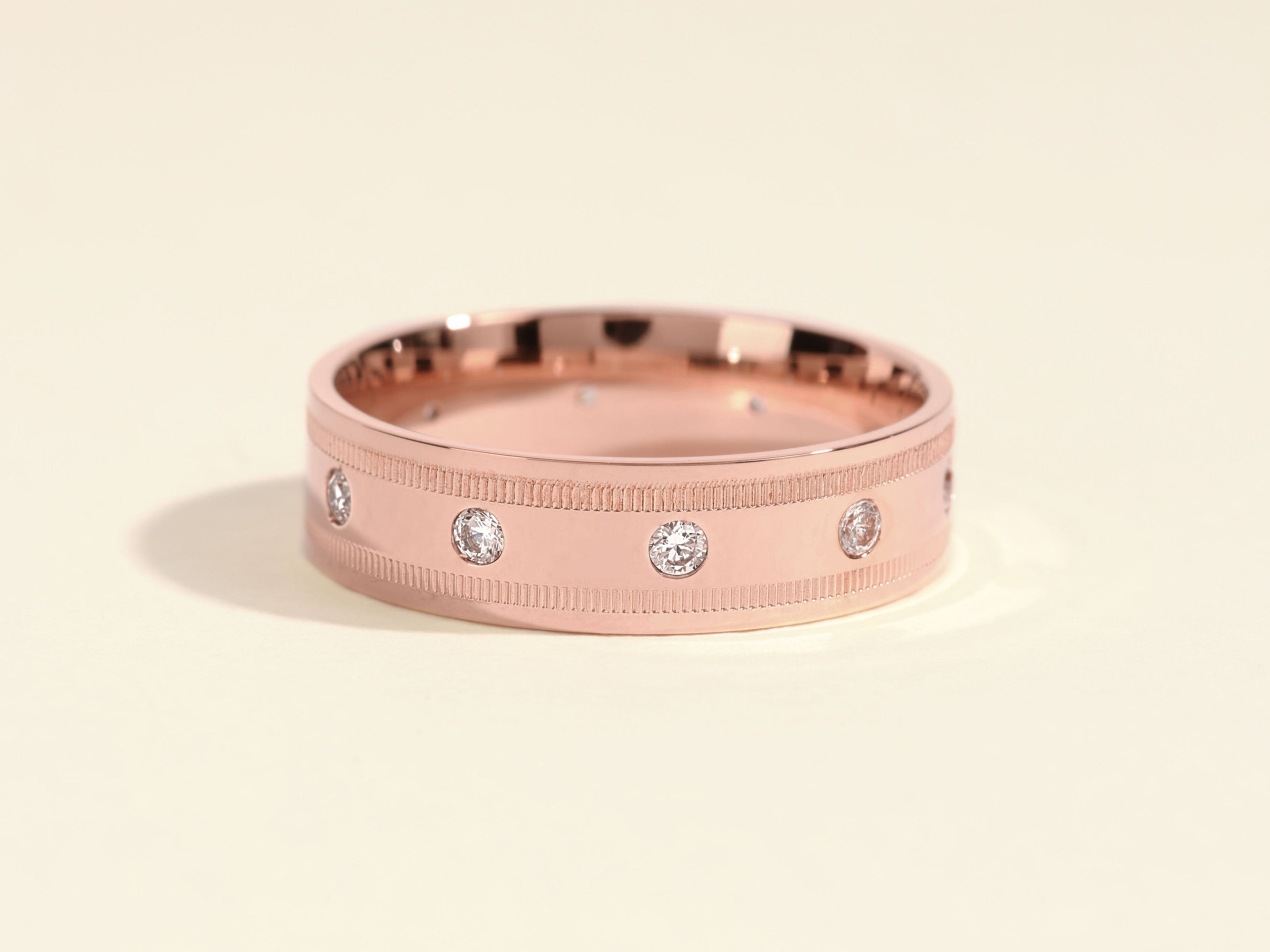 0.15 CT Round Ten-Stone Style Men's Wedding Band.