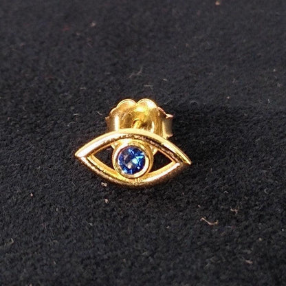 Evil Eye Sapphire Stud Earrings