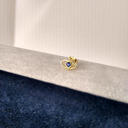 Evil Eye Sapphire Stud Earrings