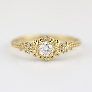 Baroque style engagement ring, art deco engagement ring, art deco ring