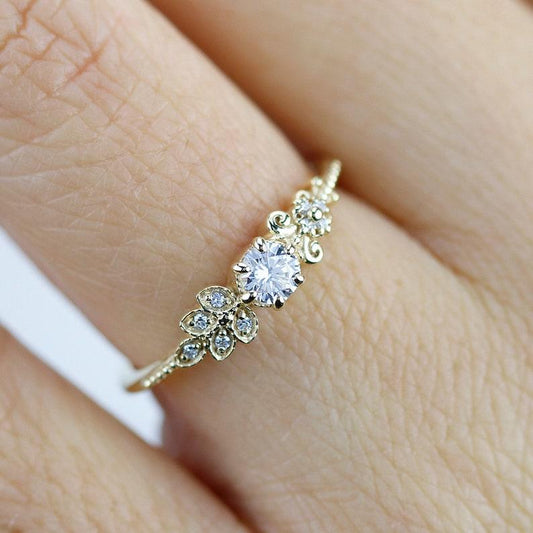 delicate engagement ring, art deco engagement ring, simple engagement ring