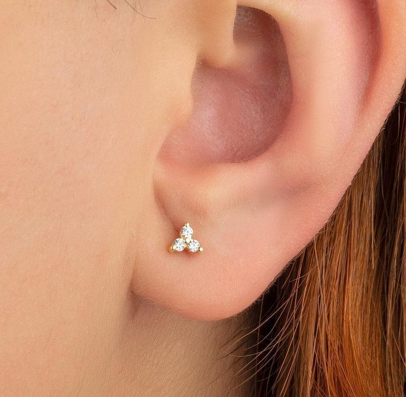 Trilogy Diamond Studs Earrings