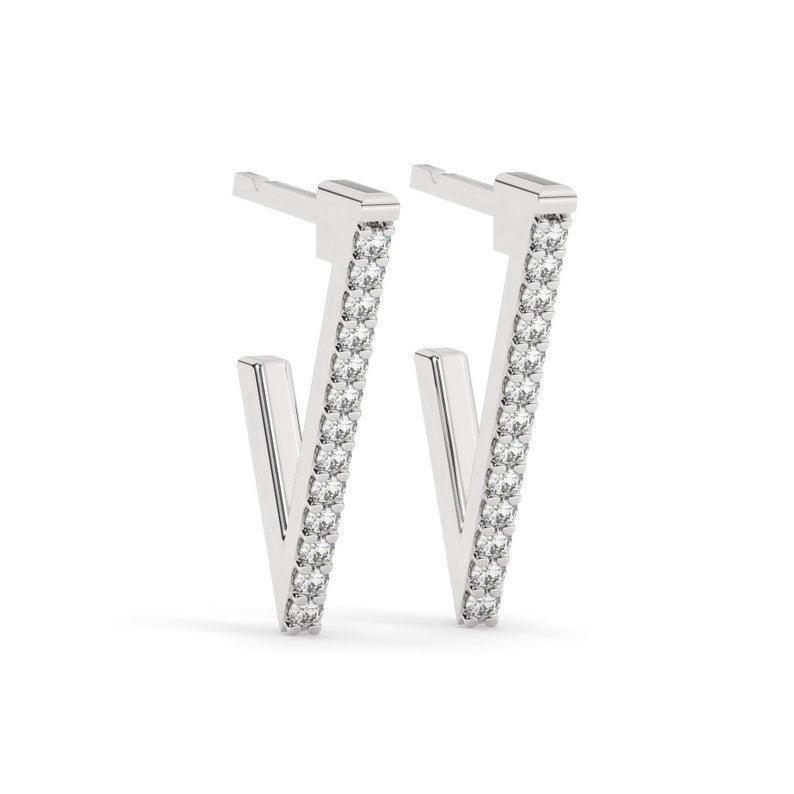 gorgeous triangle silhouette diamond hoop earrings