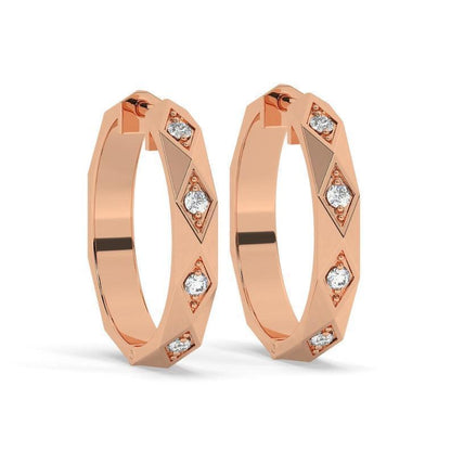 gorgeous art deco design minimalistic diamond hoop earrings