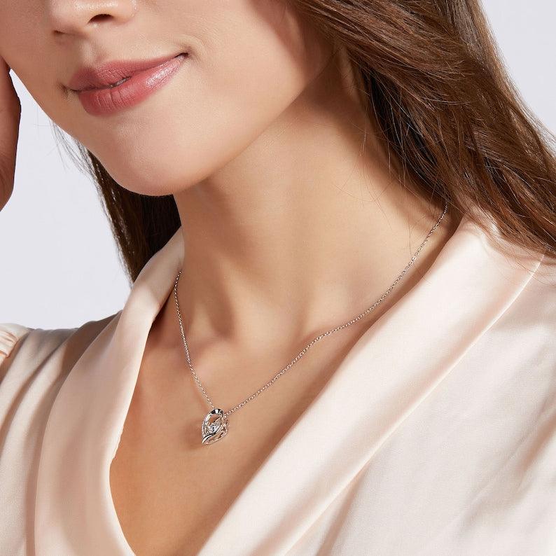 Elegance Heart Moissanite Keepsake Necklace