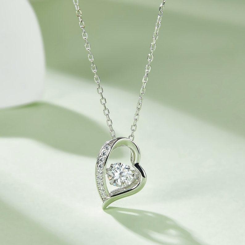 Elegance Heart Moissanite Keepsake Necklace