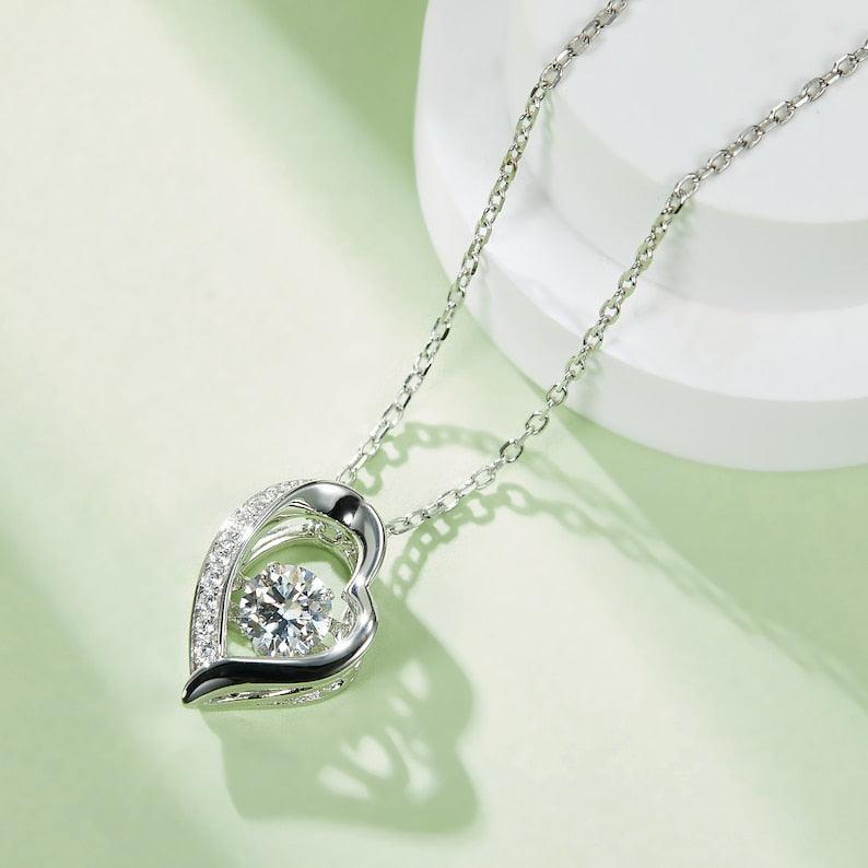 Elegance Heart Moissanite Keepsake Necklace